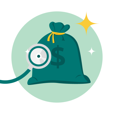 Flexible spending accounts icon with medium green background